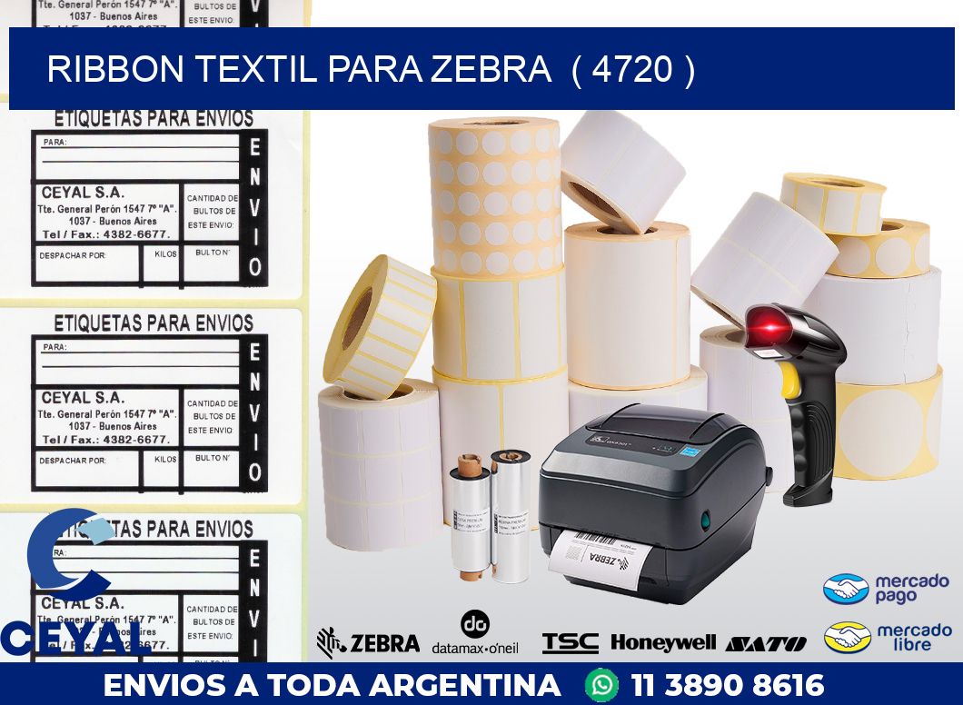 RIBBON TEXTIL PARA ZEBRA  ( 4720 )