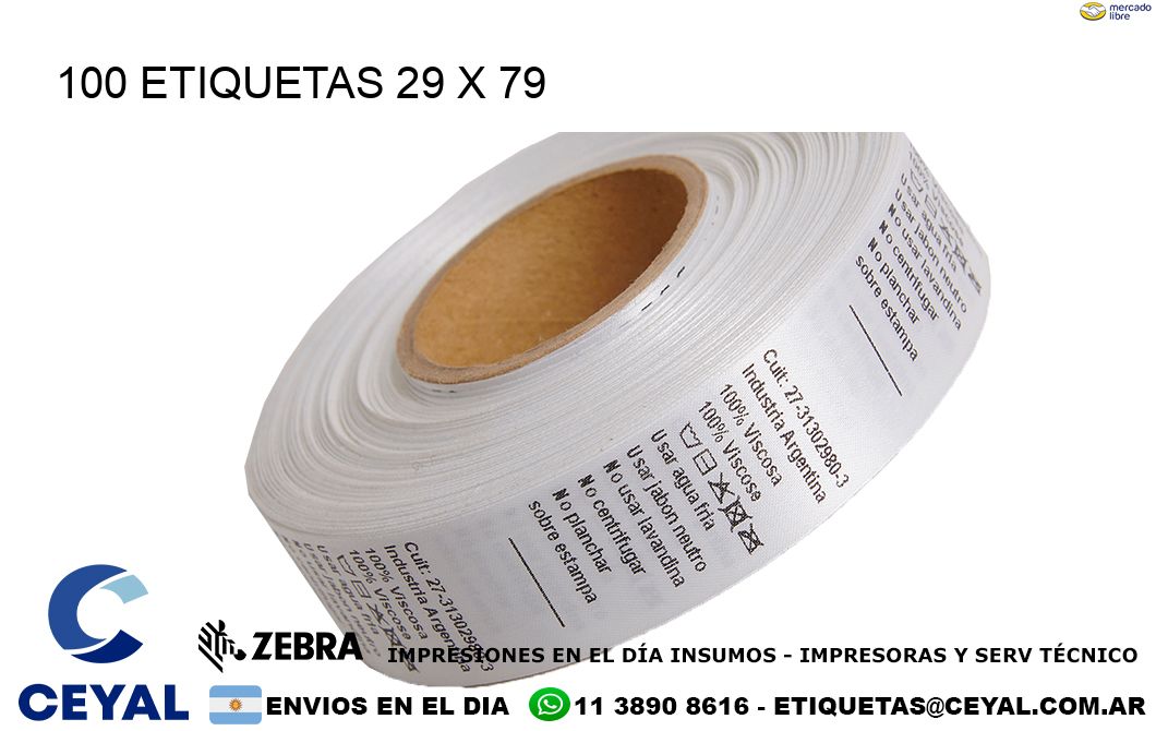 100 ETIQUETAS 29 x 79