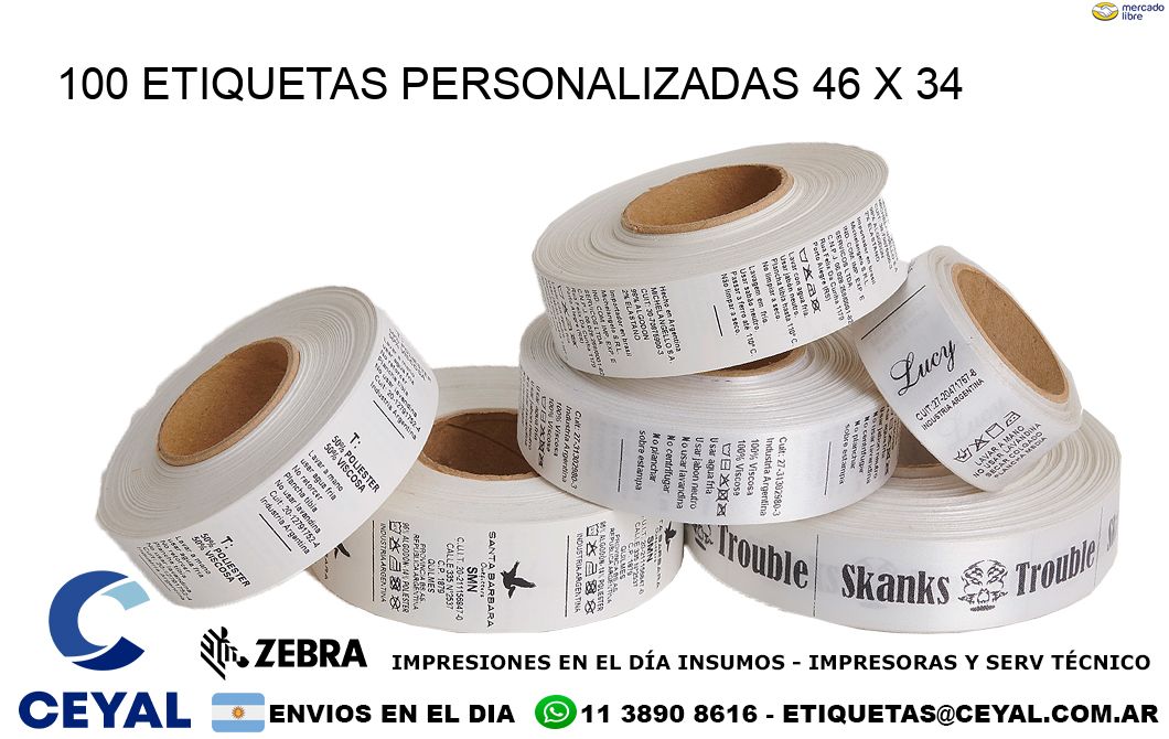 100 ETIQUETAS PERSONALIZADAS 46 x 34