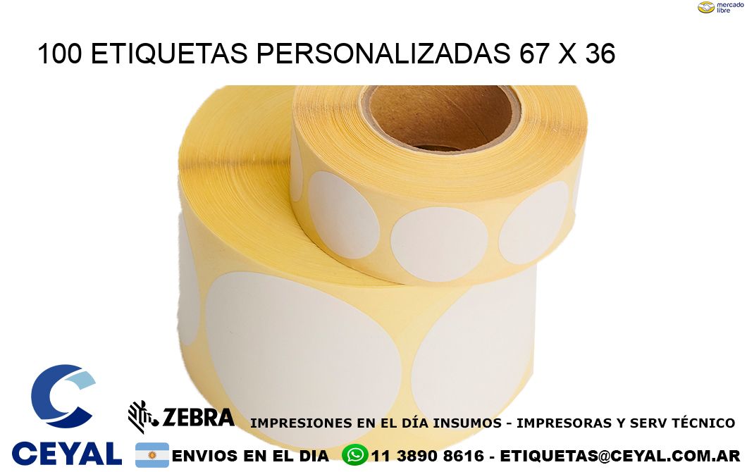 100 ETIQUETAS PERSONALIZADAS 67 x 36