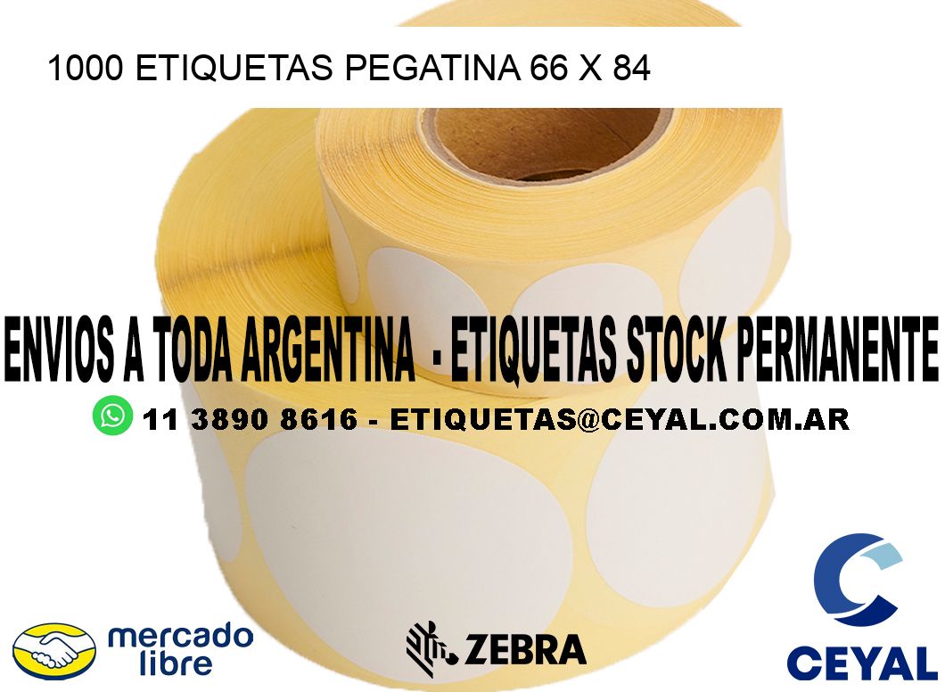 1000 ETIQUETAS PEGATINA 66 x 84