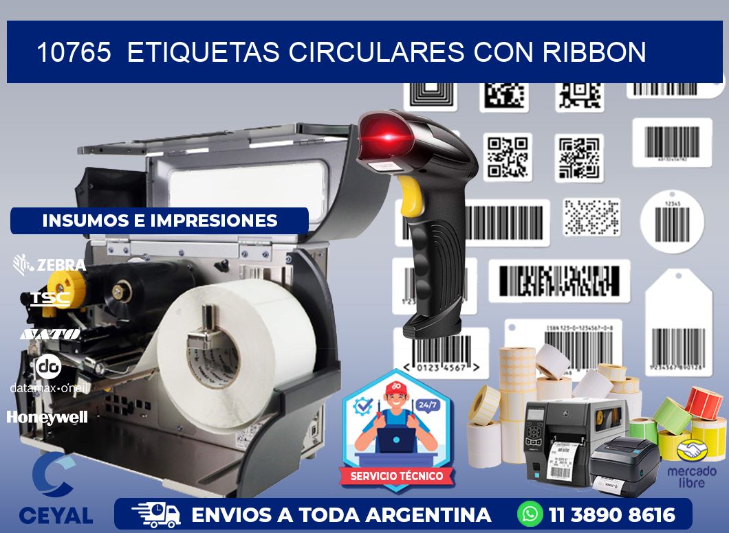 10765  ETIQUETAS CIRCULARES CON RIBBON