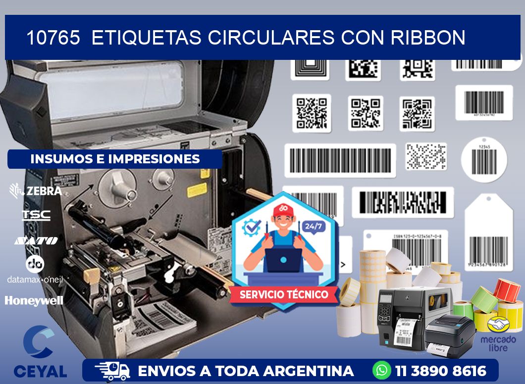 10765  ETIQUETAS CIRCULARES CON RIBBON