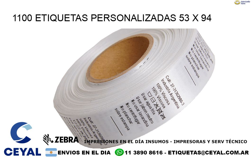 1100 ETIQUETAS PERSONALIZADAS 53 x 94