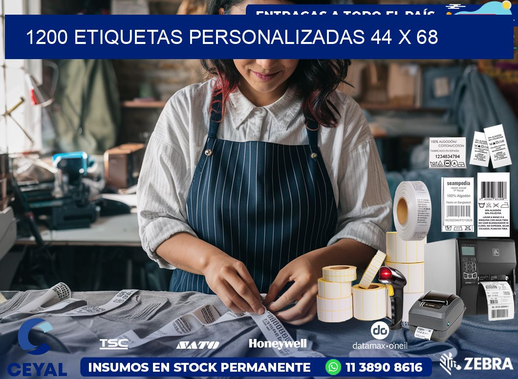 1200 ETIQUETAS PERSONALIZADAS 44 x 68