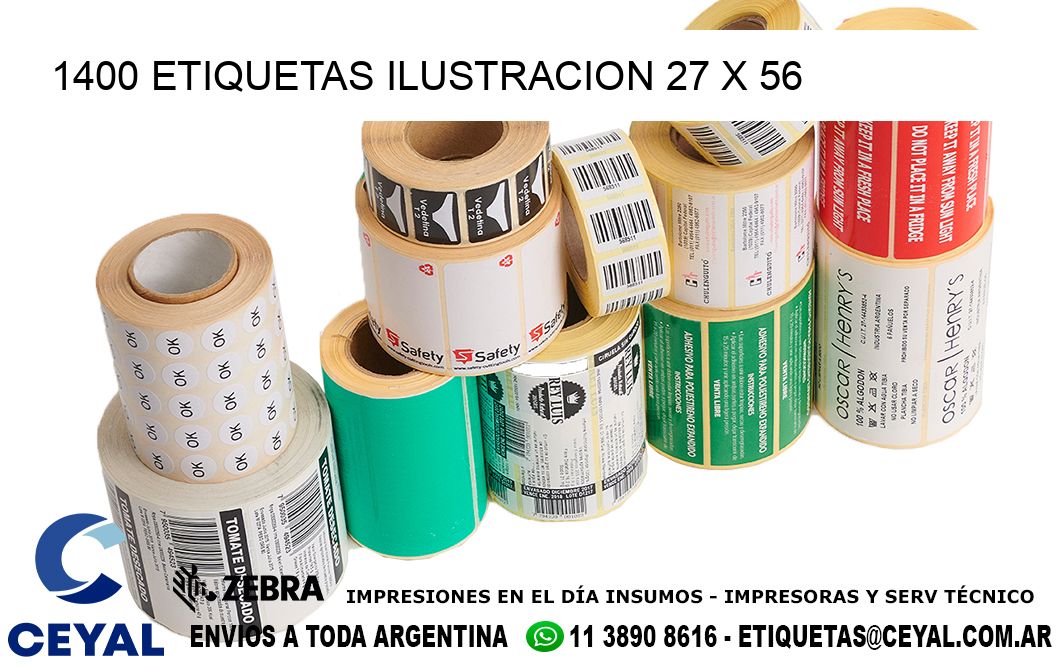 1400 ETIQUETAS ILUSTRACION 27 x 56