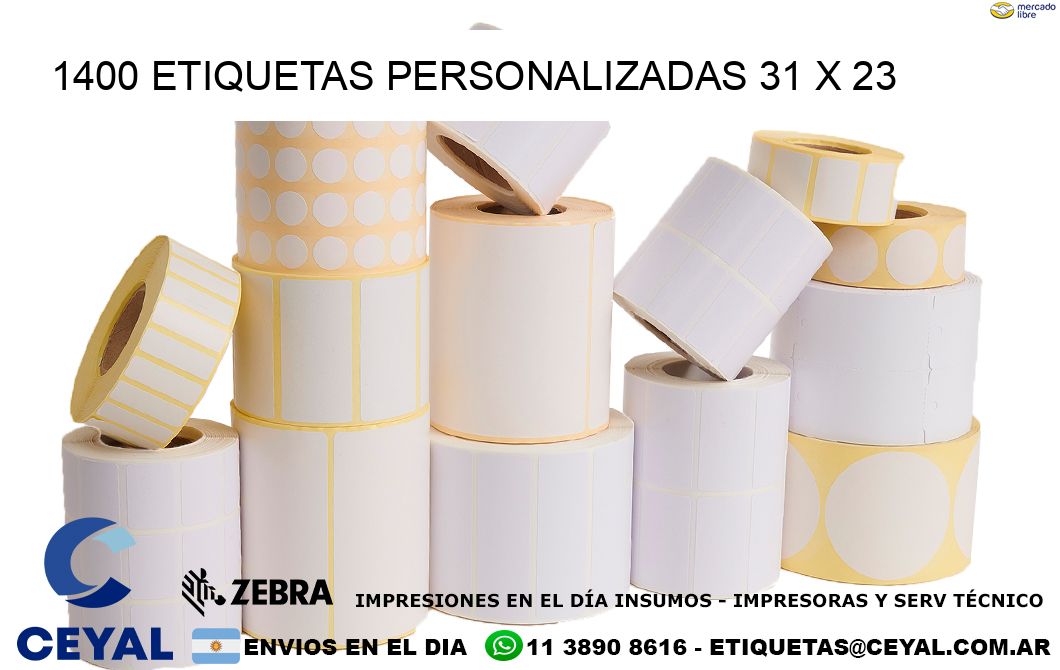 1400 ETIQUETAS PERSONALIZADAS 31 x 23