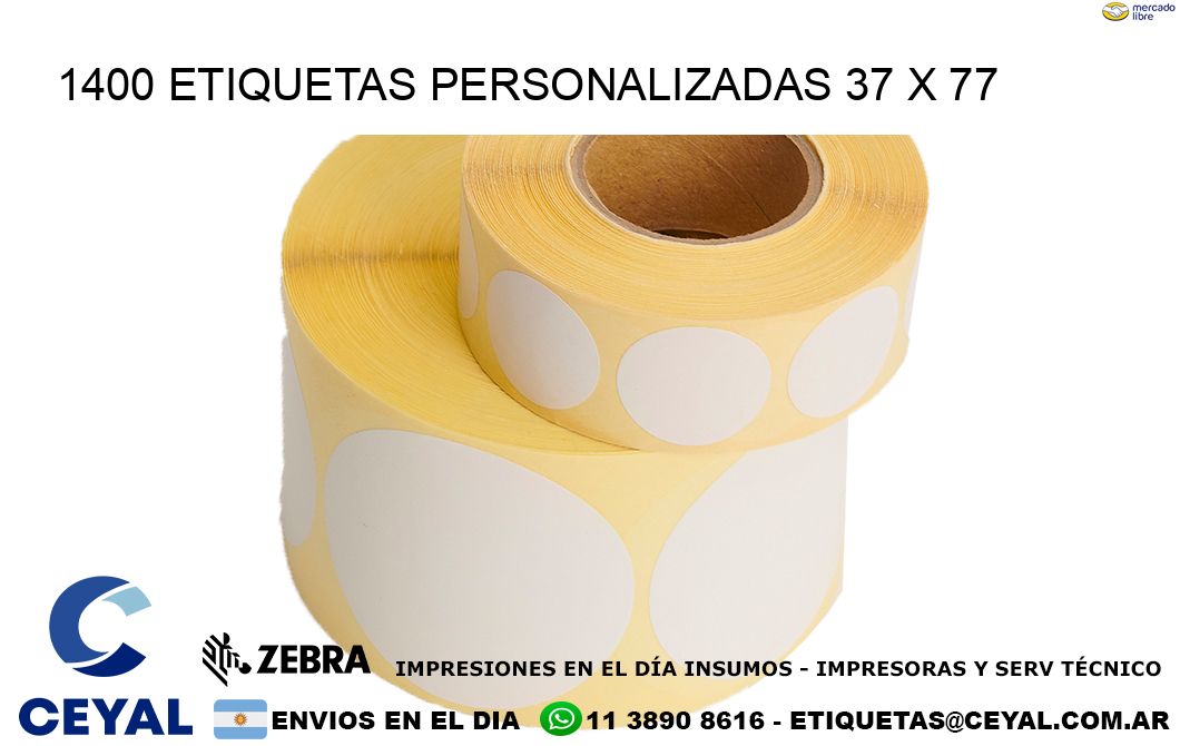 1400 ETIQUETAS PERSONALIZADAS 37 x 77