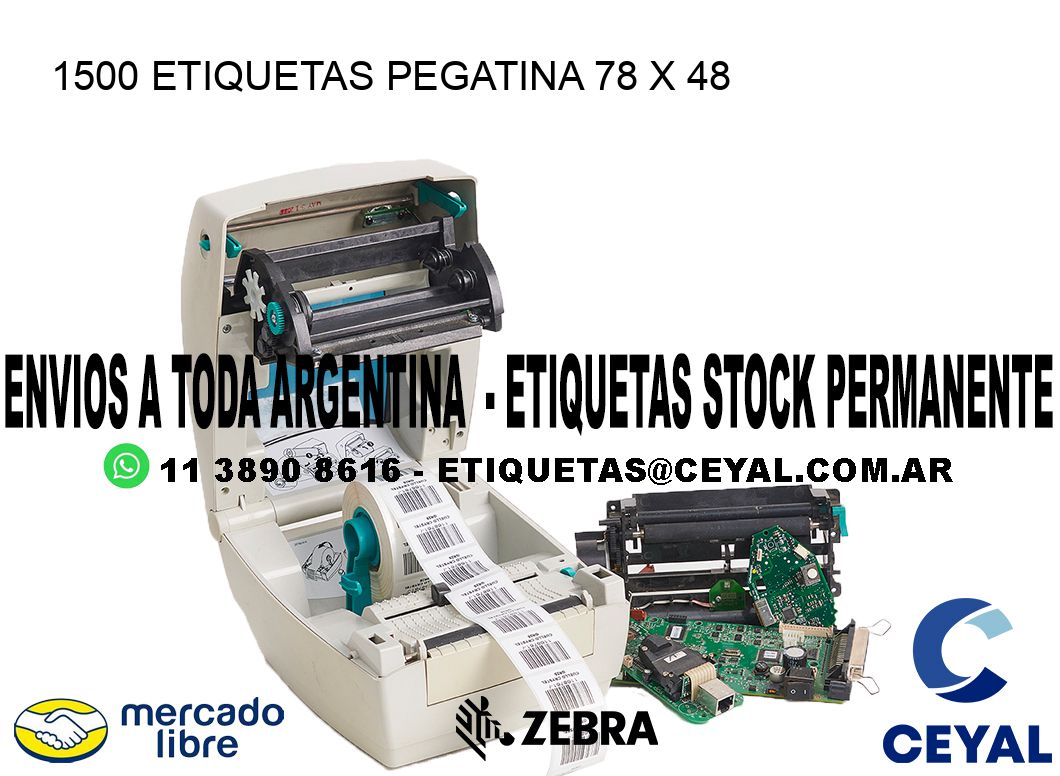 1500 ETIQUETAS PEGATINA 78 x 48