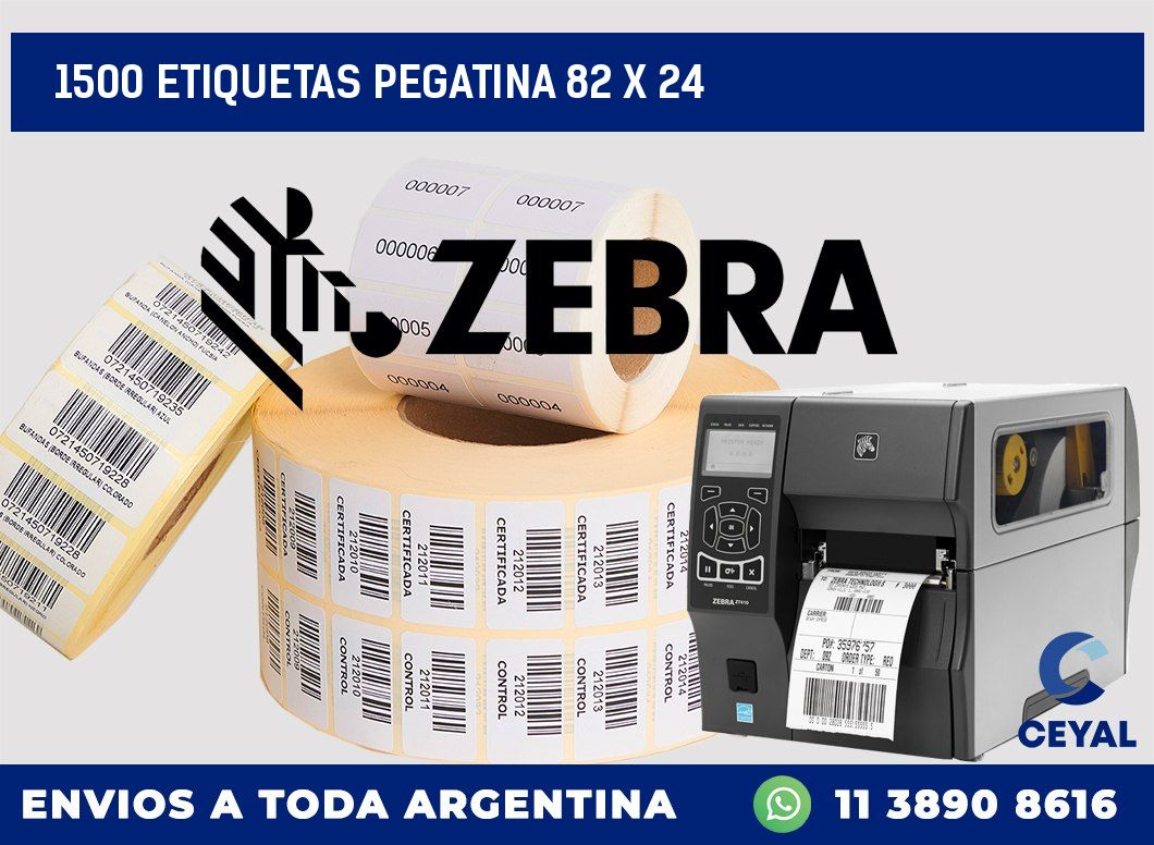 1500 ETIQUETAS PEGATINA 82 x 24