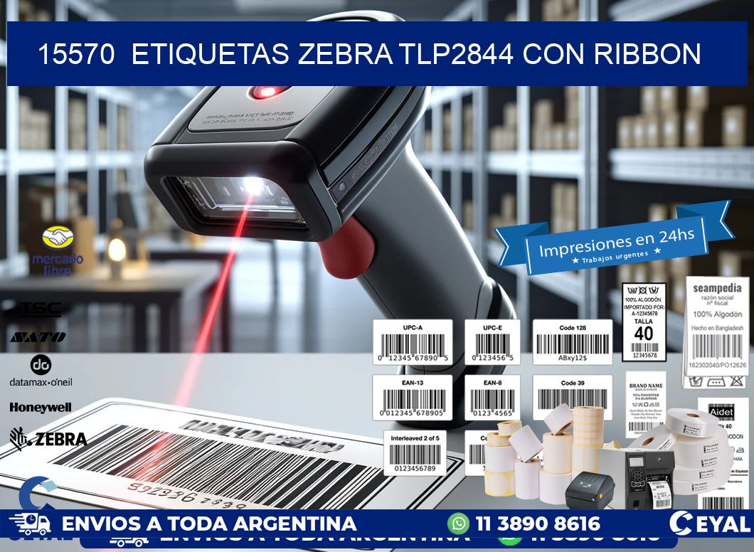 15570  ETIQUETAS ZEBRA TLP2844 CON RIBBON