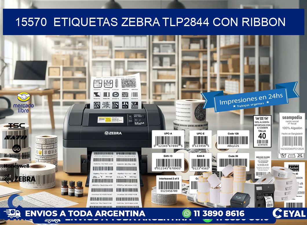 15570  ETIQUETAS ZEBRA TLP2844 CON RIBBON