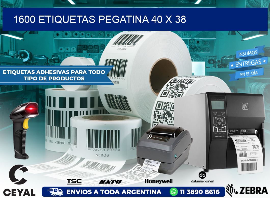 1600 ETIQUETAS PEGATINA 40 x 38