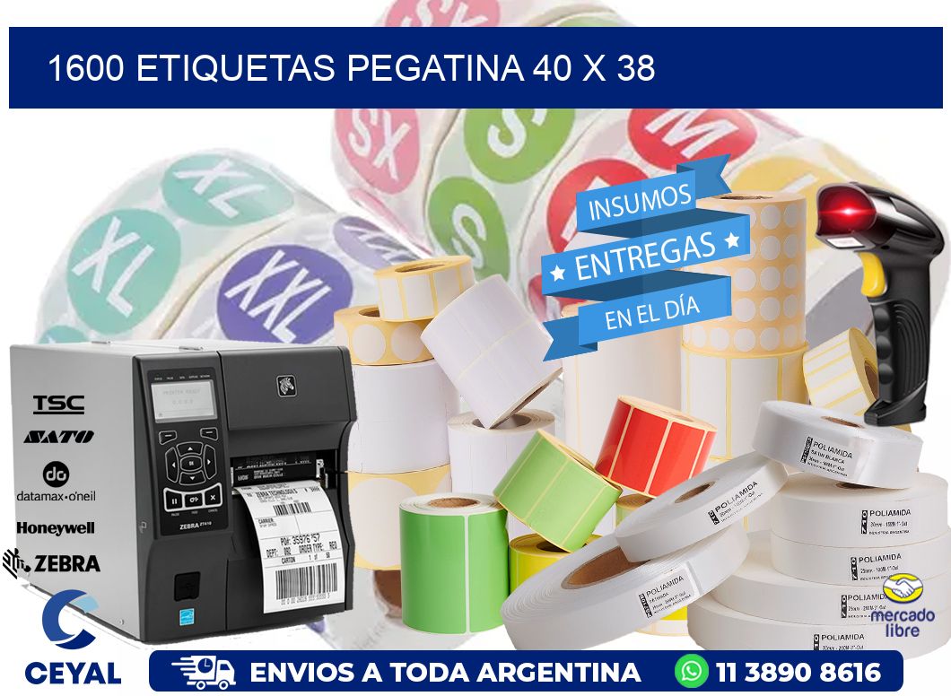 1600 ETIQUETAS PEGATINA 40 x 38