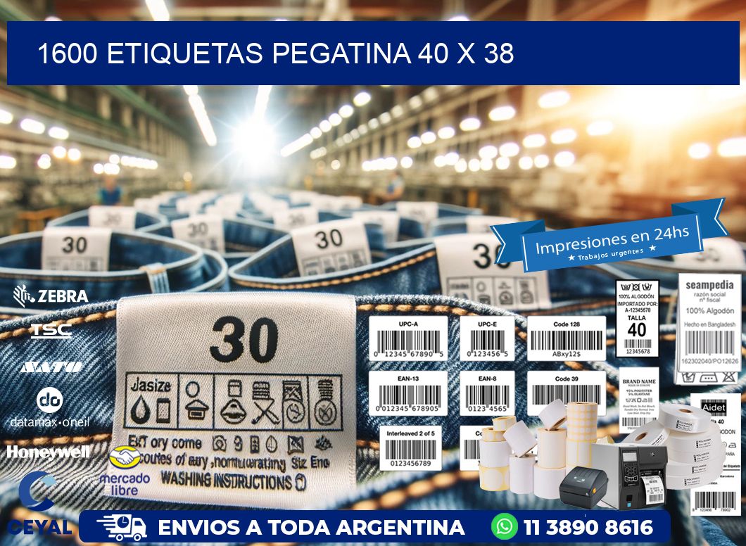 1600 ETIQUETAS PEGATINA 40 x 38