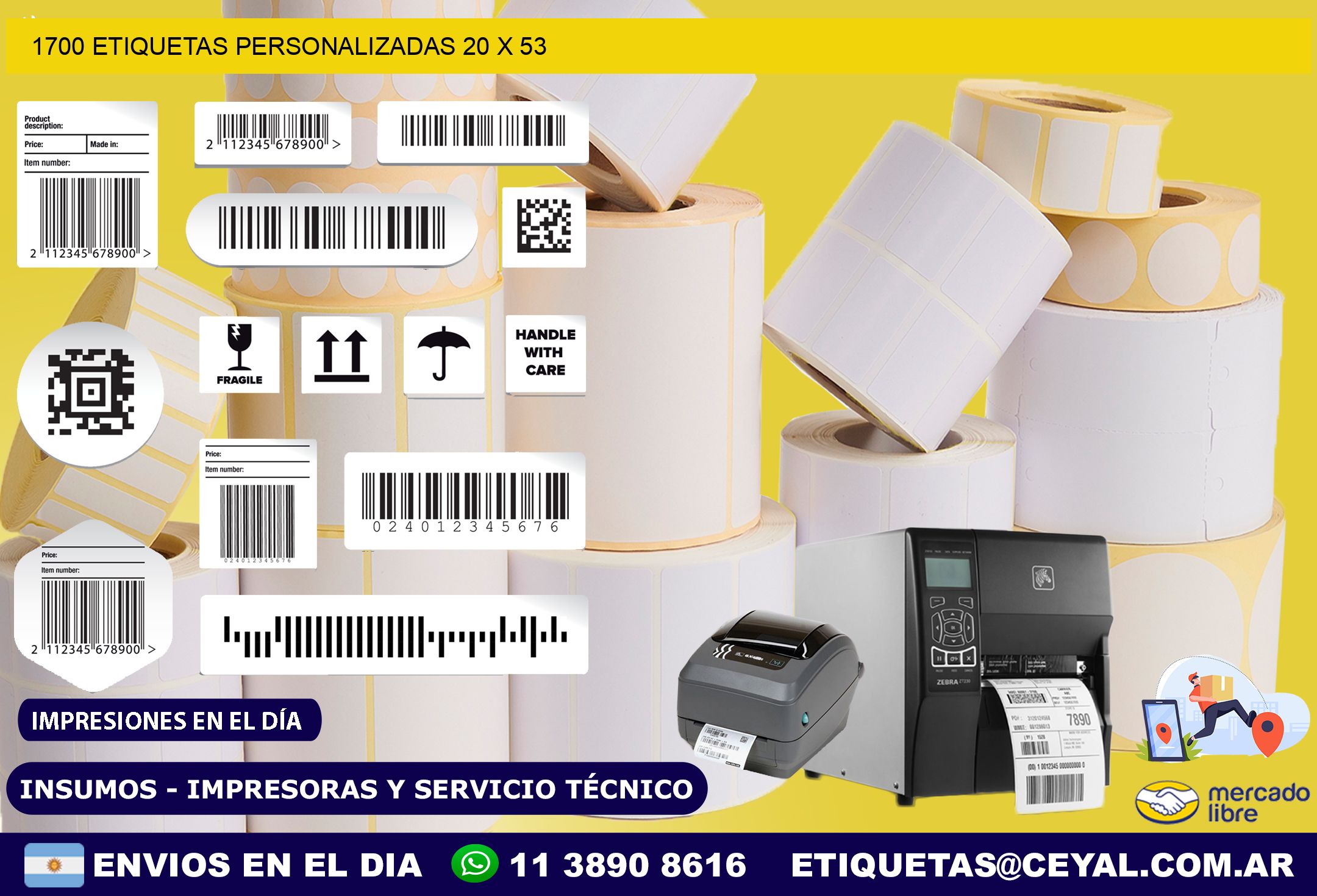 1700 ETIQUETAS PERSONALIZADAS 20 x 53