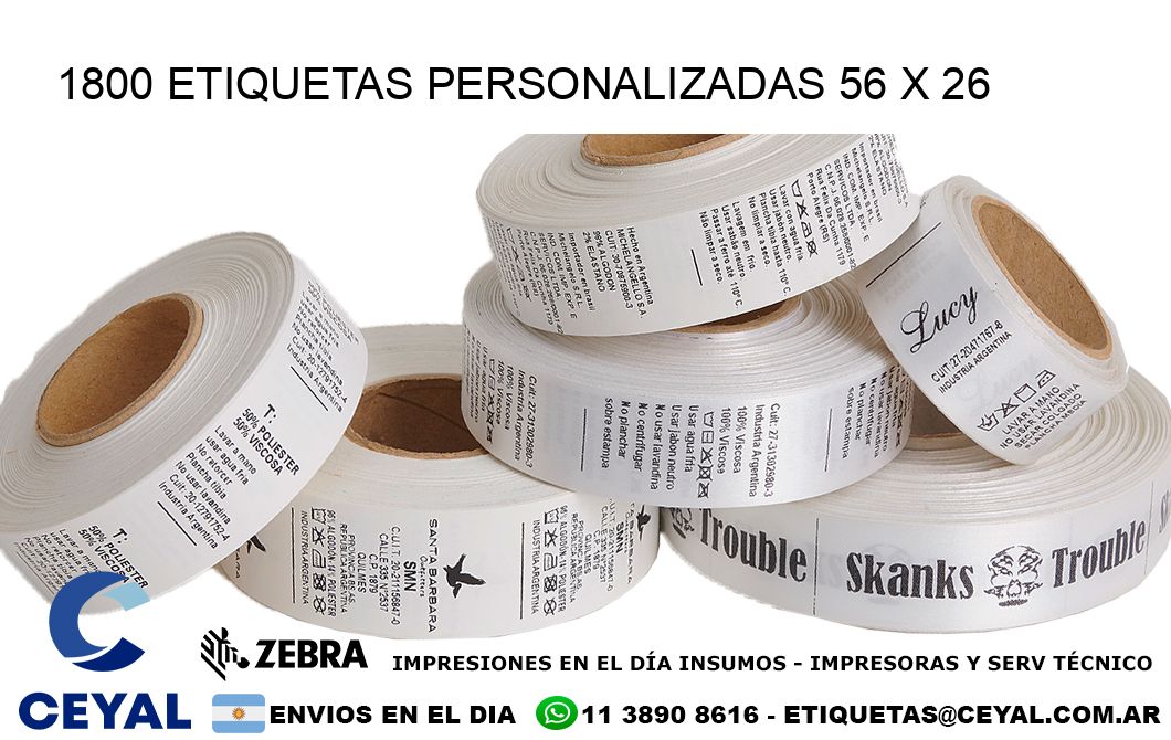 1800 ETIQUETAS PERSONALIZADAS 56 x 26