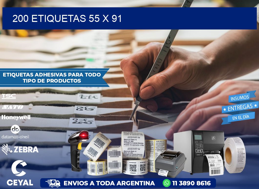 200 ETIQUETAS 55 x 91