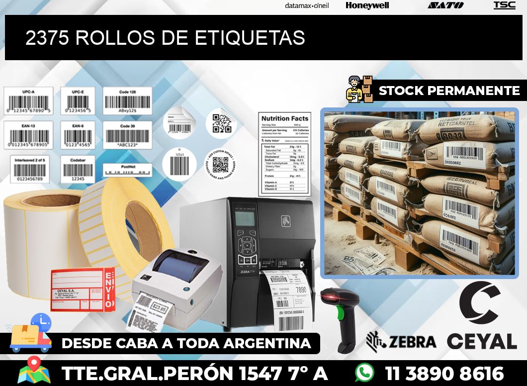 2375 ROLLOS DE ETIQUETAS