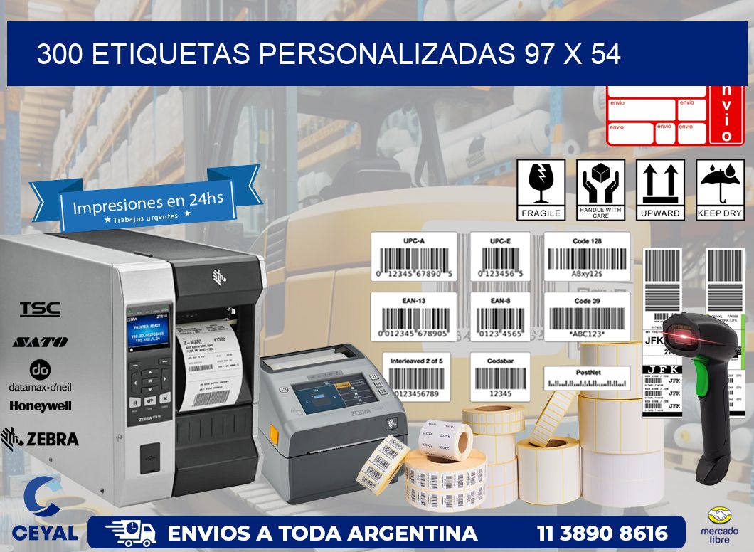 300 ETIQUETAS PERSONALIZADAS 97 x 54