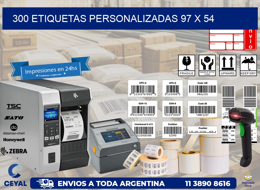 300 ETIQUETAS PERSONALIZADAS 97 x 54