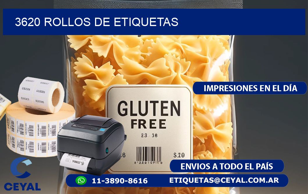 3620 ROLLOS DE ETIQUETAS