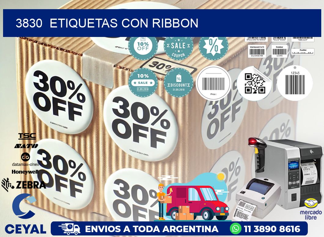 3830  ETIQUETAS CON RIBBON