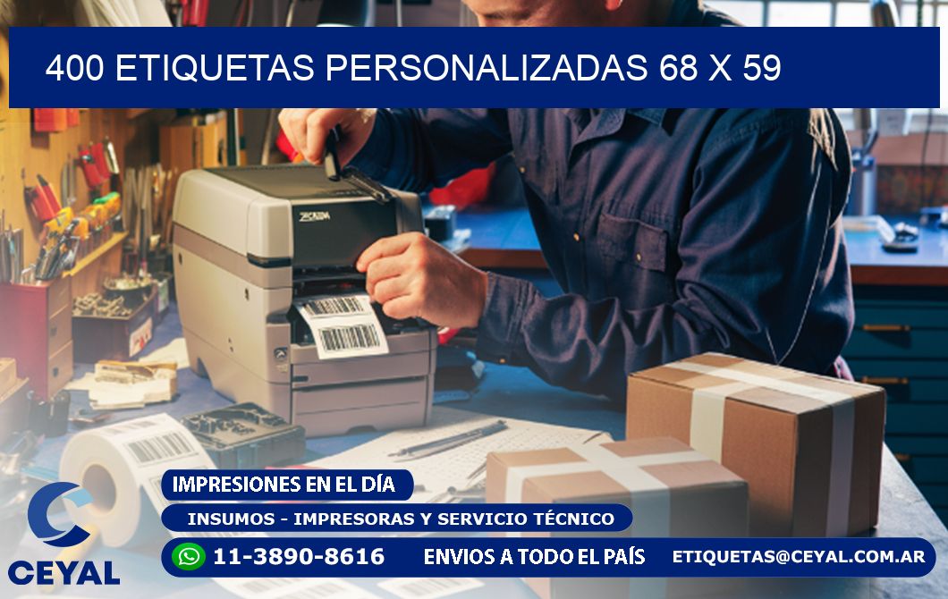 400 ETIQUETAS PERSONALIZADAS 68 x 59