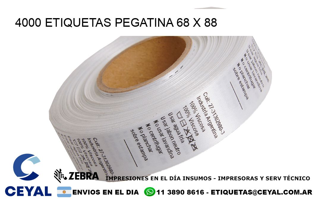 4000 ETIQUETAS PEGATINA 68 x 88