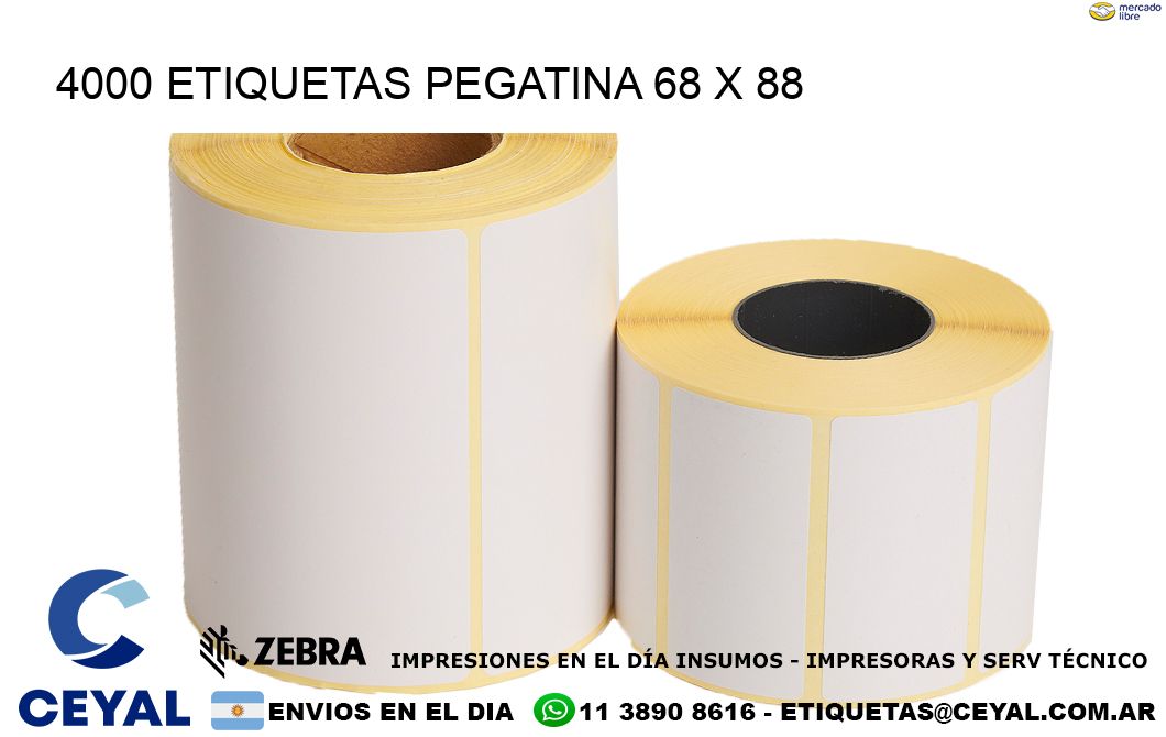 4000 ETIQUETAS PEGATINA 68 x 88