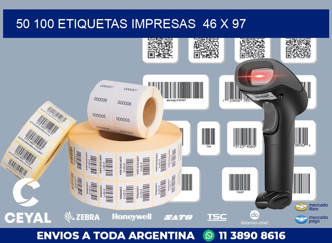 50 100 ETIQUETAS IMPRESAS  46 x 97