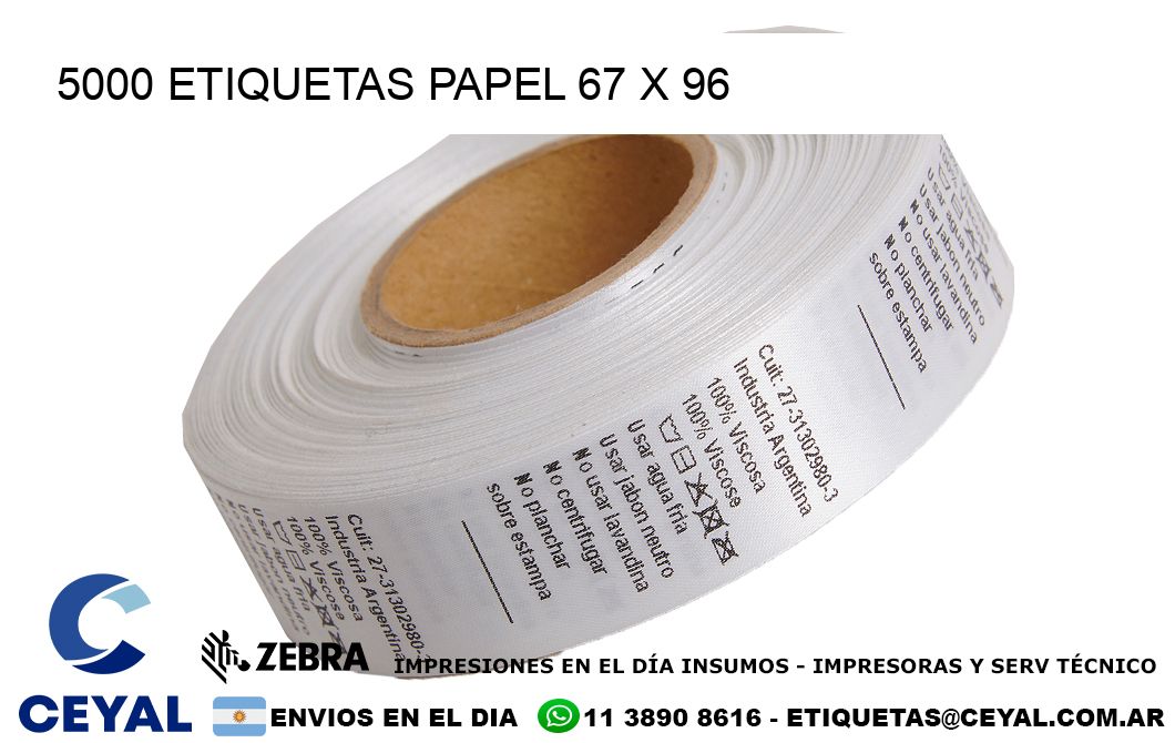 5000 ETIQUETAS PAPEL 67 x 96