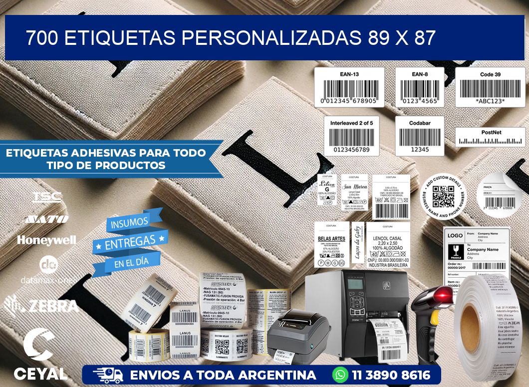 700 ETIQUETAS PERSONALIZADAS 89 x 87