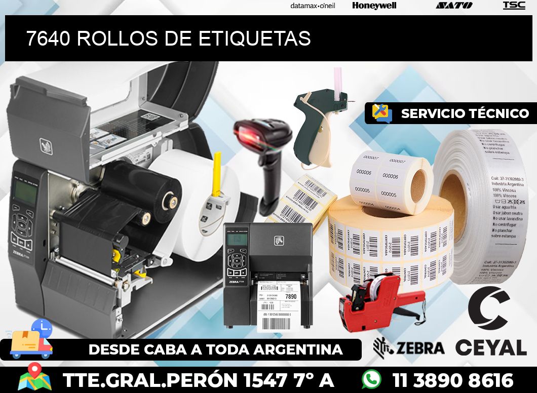 7640 ROLLOS DE ETIQUETAS