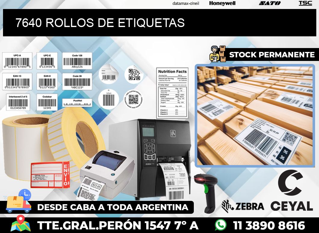 7640 ROLLOS DE ETIQUETAS