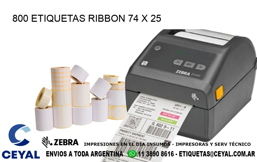 800 ETIQUETAS RIBBON 74 x 25