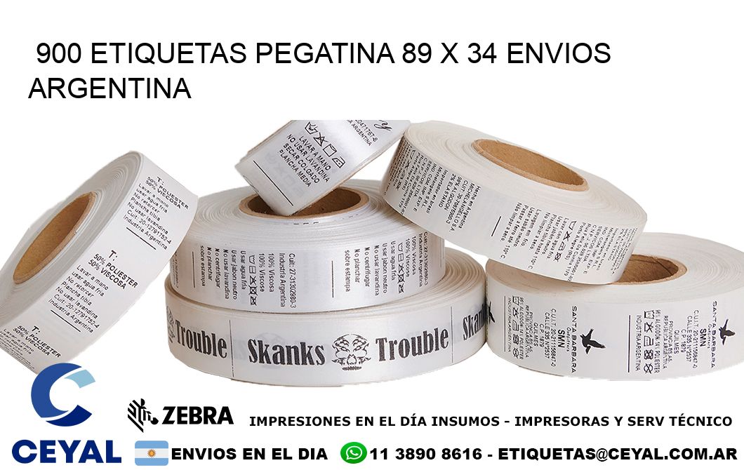 900 ETIQUETAS PEGATINA 89 x 34 ENVIOS ARGENTINA