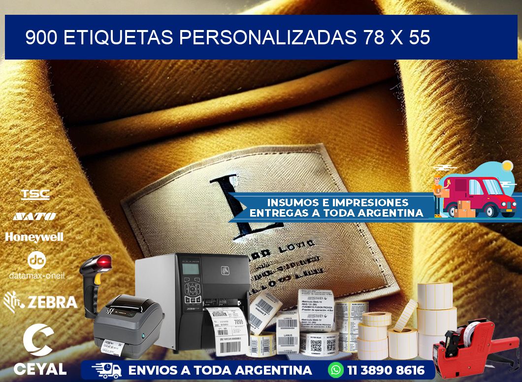 900 ETIQUETAS PERSONALIZADAS 78 x 55