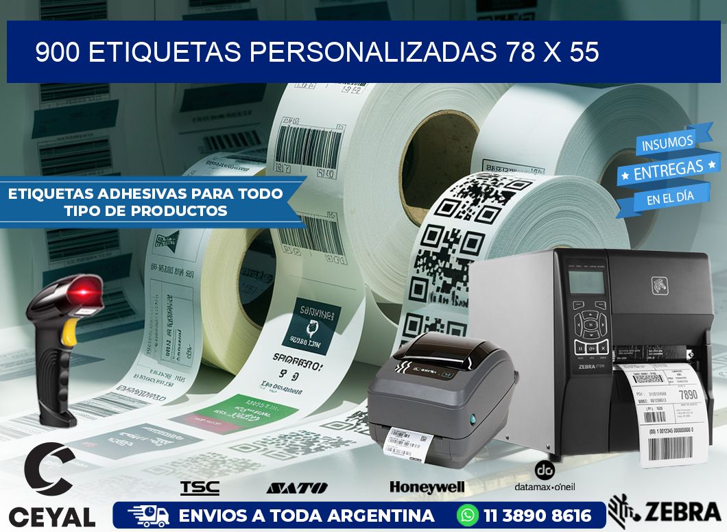 900 ETIQUETAS PERSONALIZADAS 78 x 55