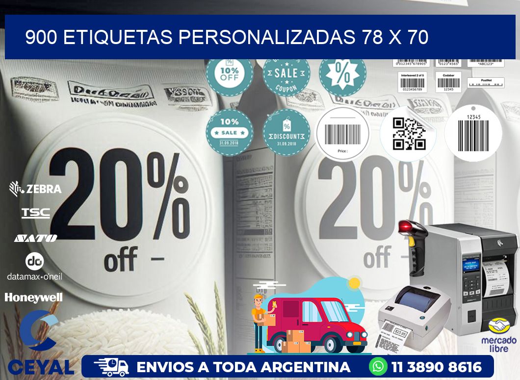 900 ETIQUETAS PERSONALIZADAS 78 x 70