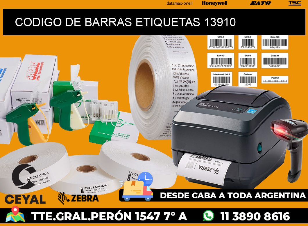 CODIGO DE BARRAS ETIQUETAS 13910