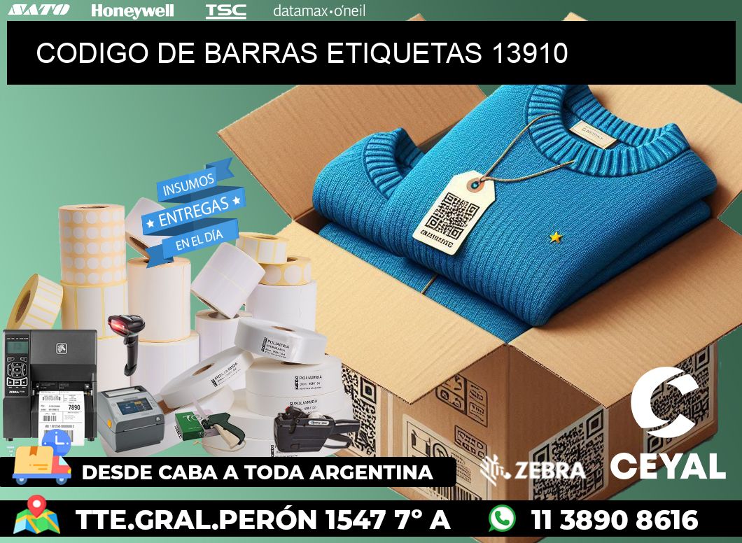 CODIGO DE BARRAS ETIQUETAS 13910