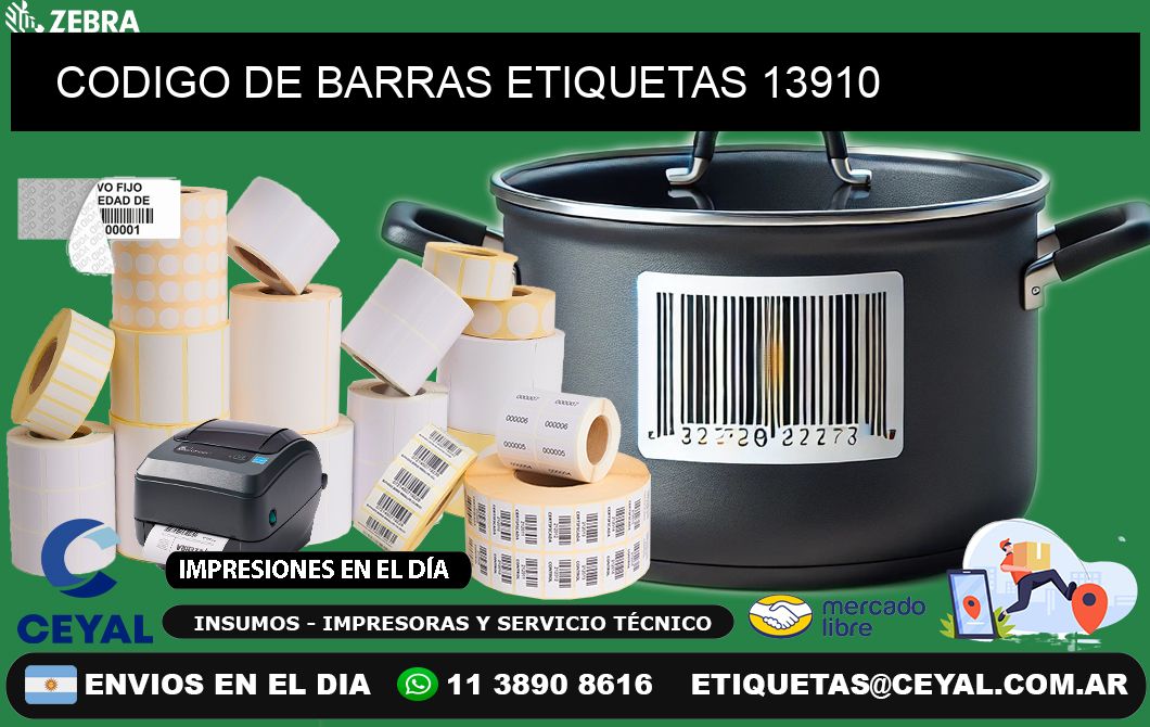 CODIGO DE BARRAS ETIQUETAS 13910