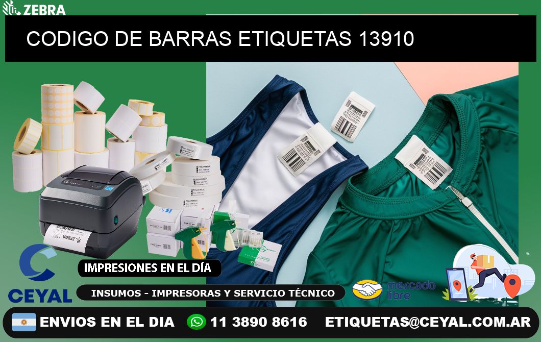 CODIGO DE BARRAS ETIQUETAS 13910