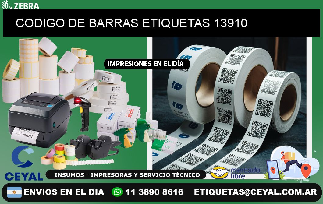 CODIGO DE BARRAS ETIQUETAS 13910