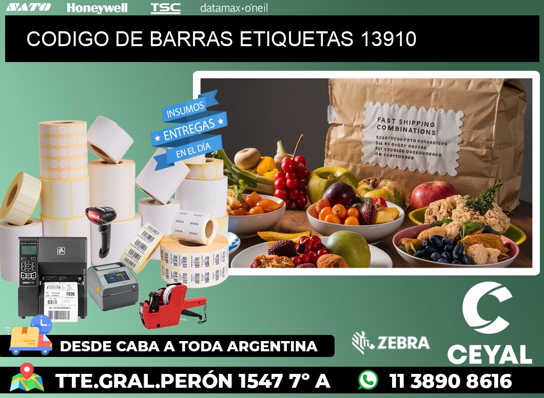 CODIGO DE BARRAS ETIQUETAS 13910