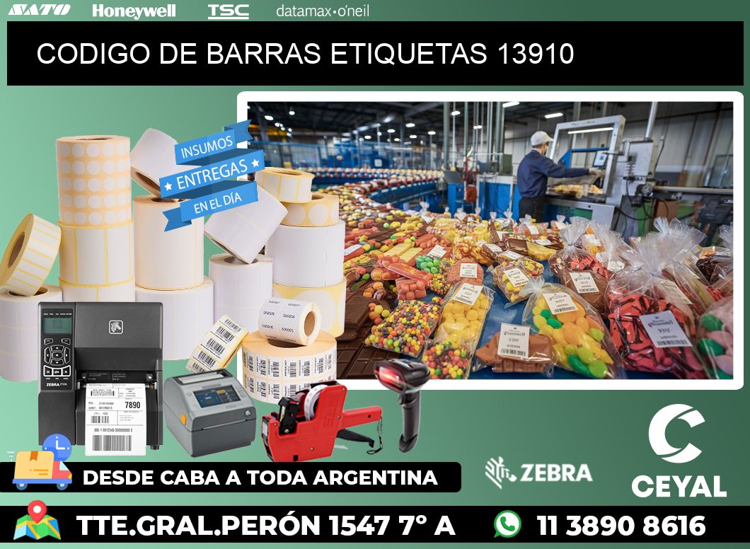 CODIGO DE BARRAS ETIQUETAS 13910