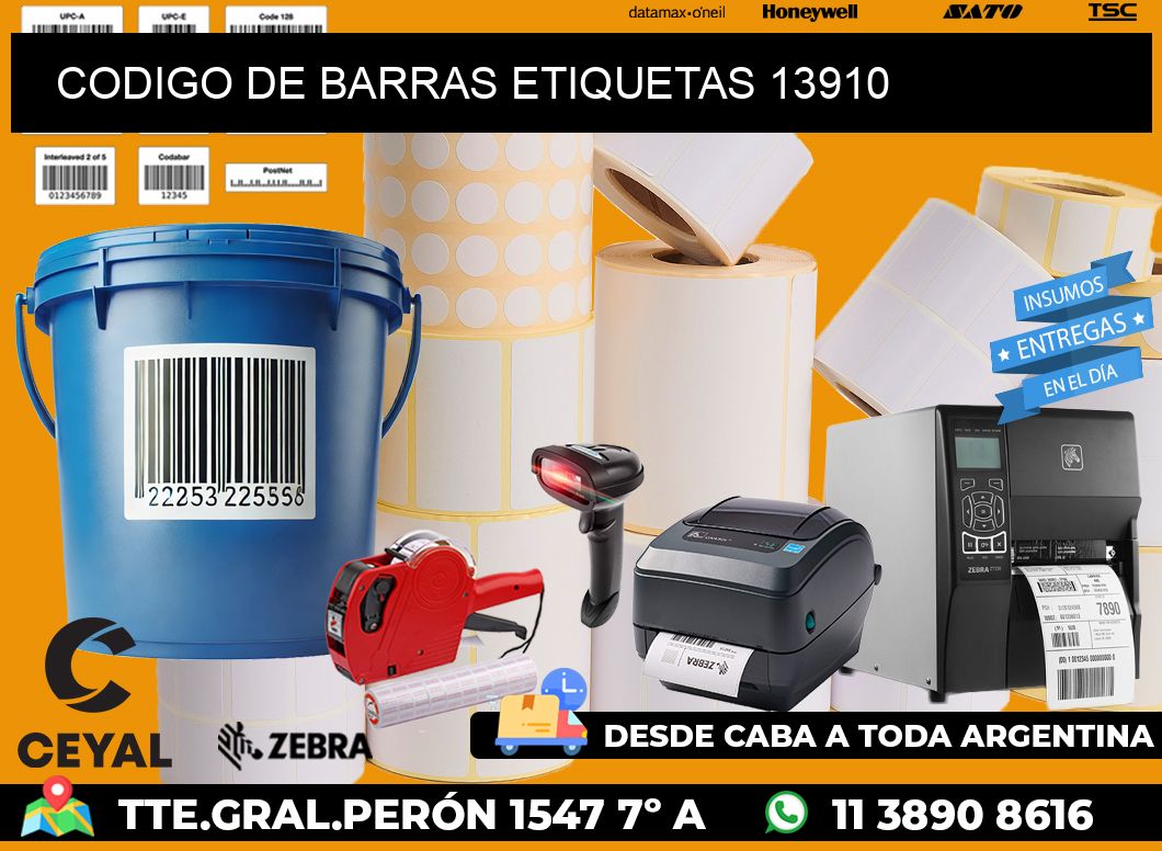 CODIGO DE BARRAS ETIQUETAS 13910