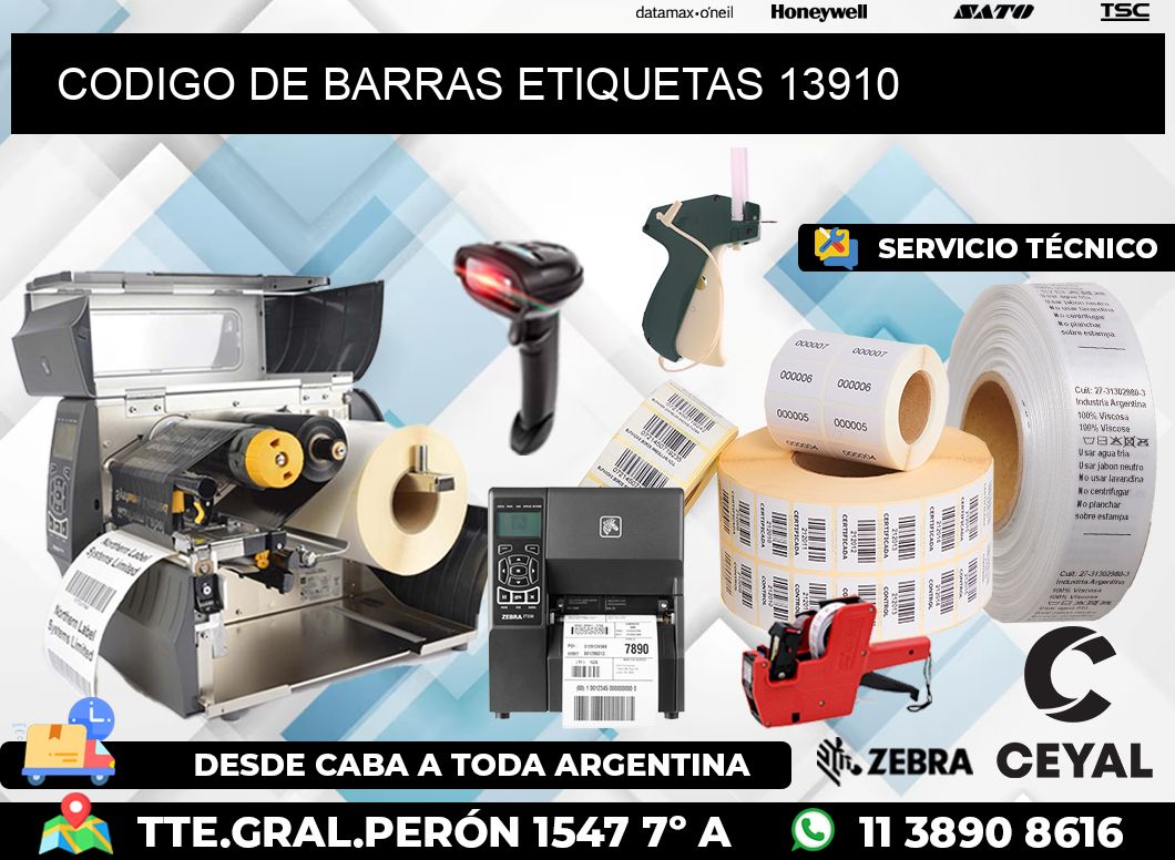 CODIGO DE BARRAS ETIQUETAS 13910