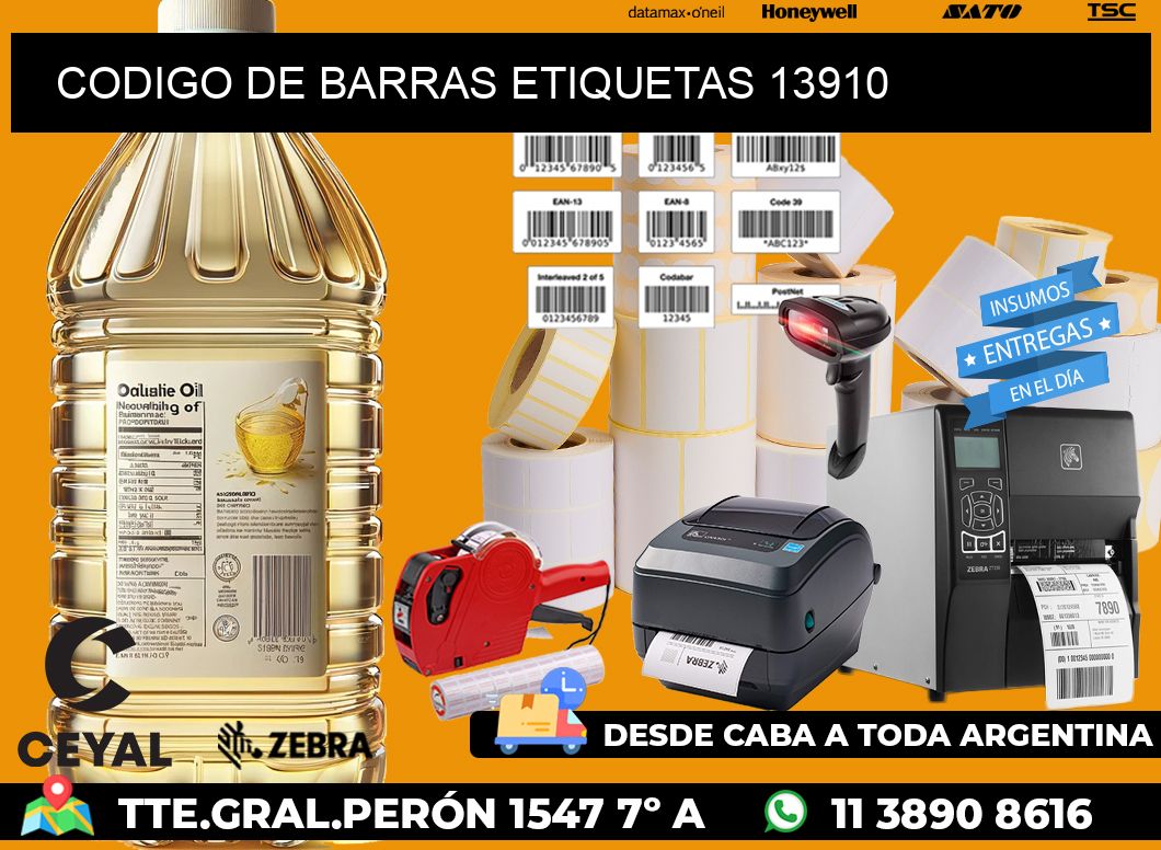 CODIGO DE BARRAS ETIQUETAS 13910